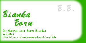 bianka born business card